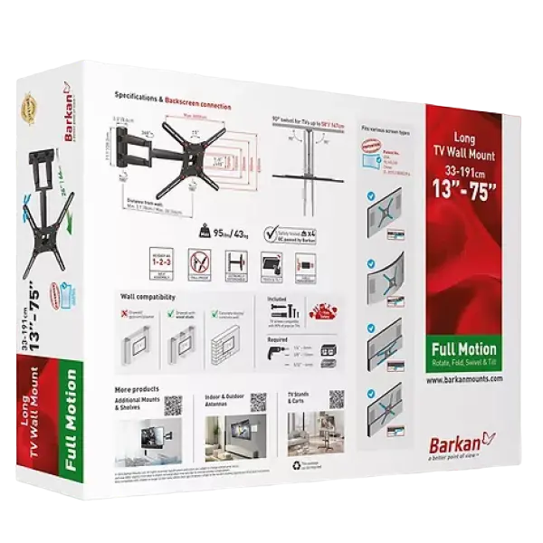 Кронштейн для телевизора BARKAN BM443 Черный