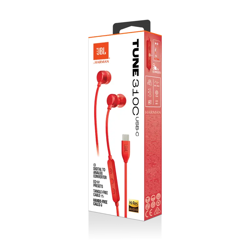 Наушники JBL Tune 310C Красный
