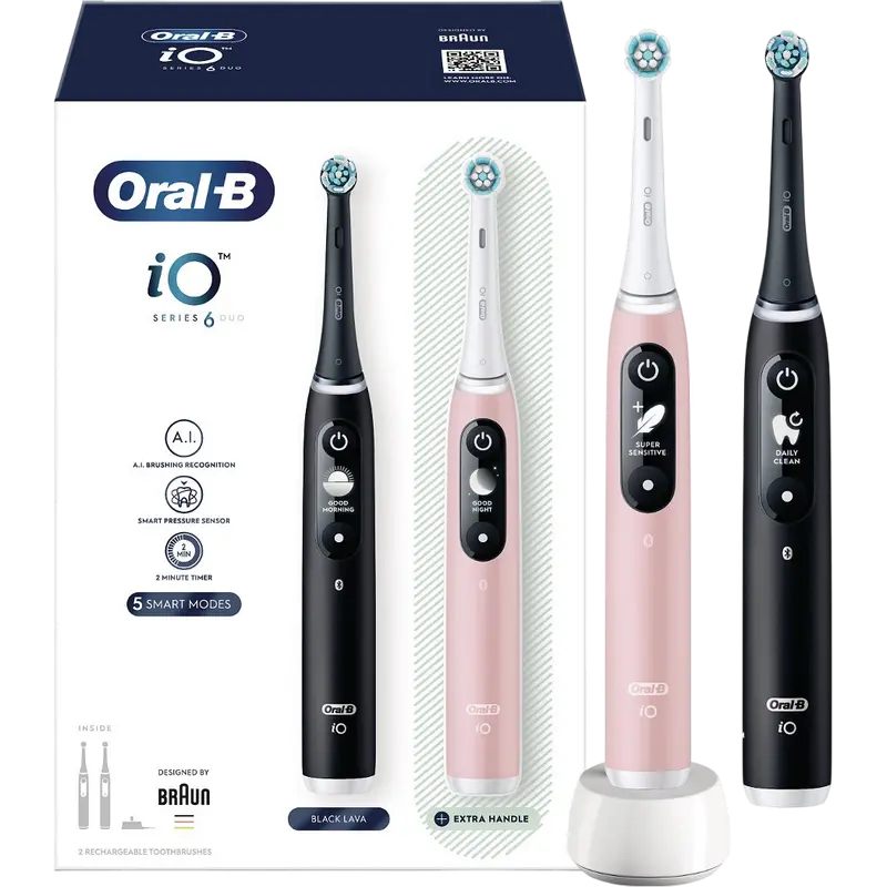 Set de periuțe de dinți electrice de sunet Pentru adulți Braun iO6 Series Duo Lava | Pink