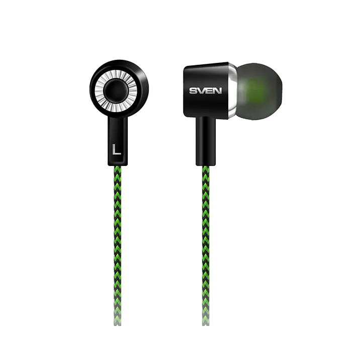 Наушники SVEN E-107 Черный/Зеленый