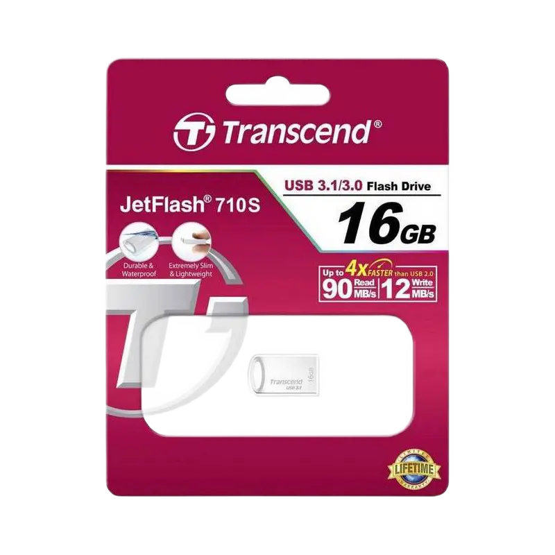 USB Flash накопитель Transcend JetFlash 710 16ГБ Серебристый