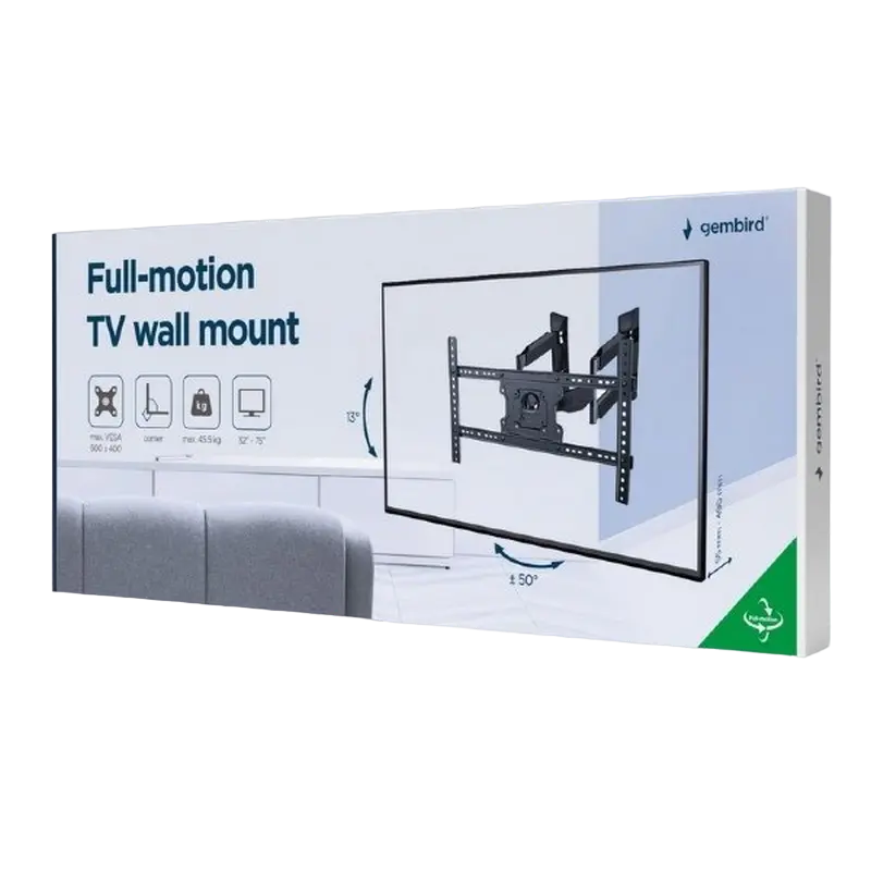 Кронштейн для телевизора Gembird WM-75ST-02 Черный