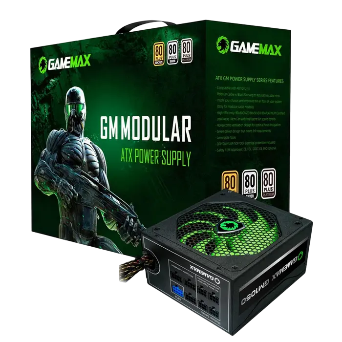 Tip Блок питания для компьютеров Gamemax GM-1050 ATX Черный