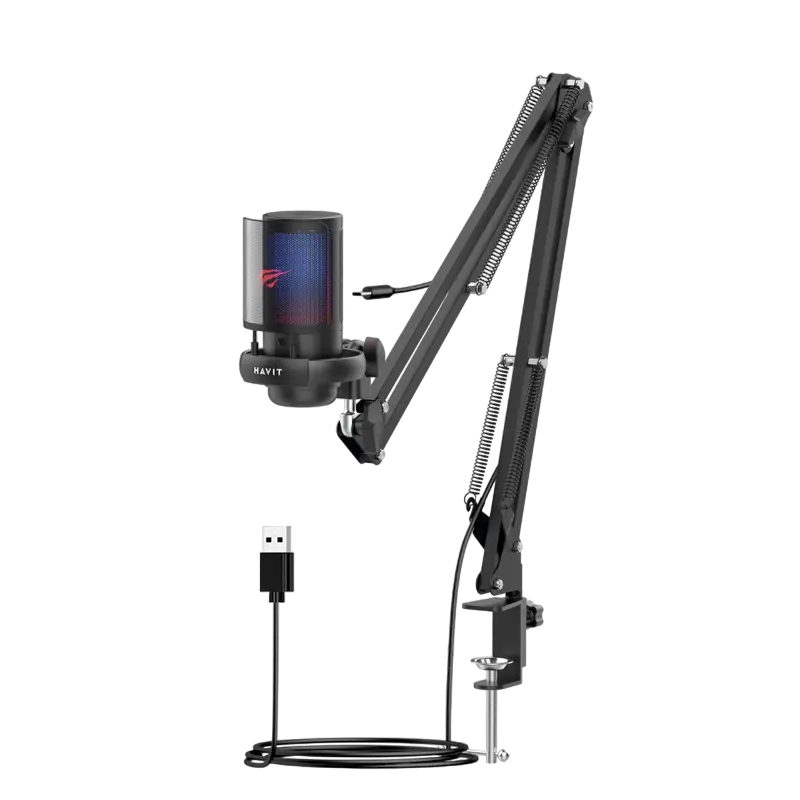 Игровой Микрофон Havit GK50 Pro Проводной аналоговый Черный