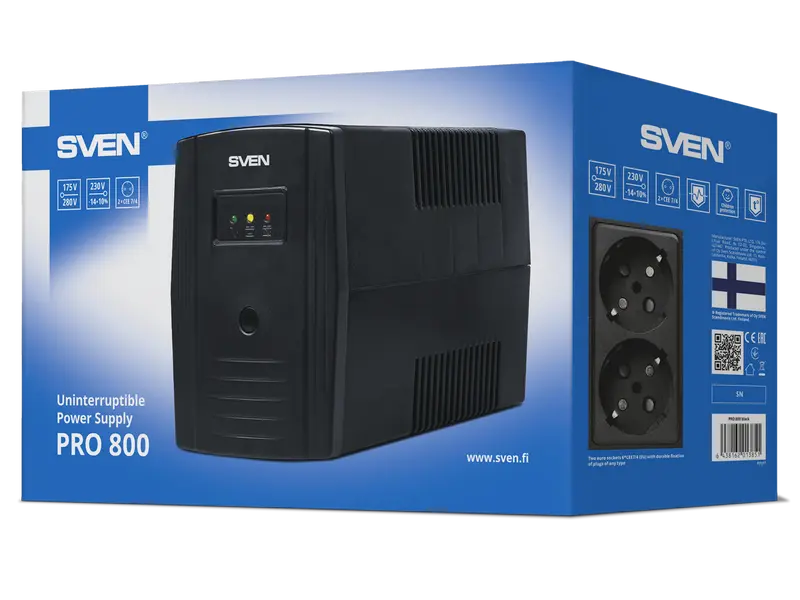 Sursă de alimentare neîntreruptibilă SVEN Pro 800 Negru