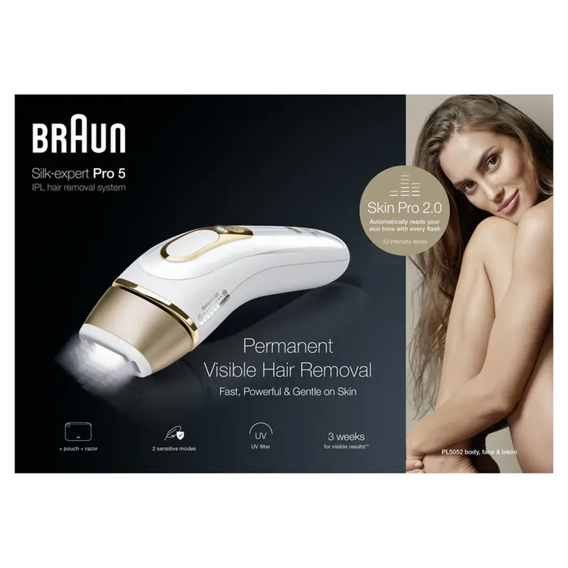 Фотоэпилятор Braun Silk-expert Pro 5 PL5052 Белый | Золотистый