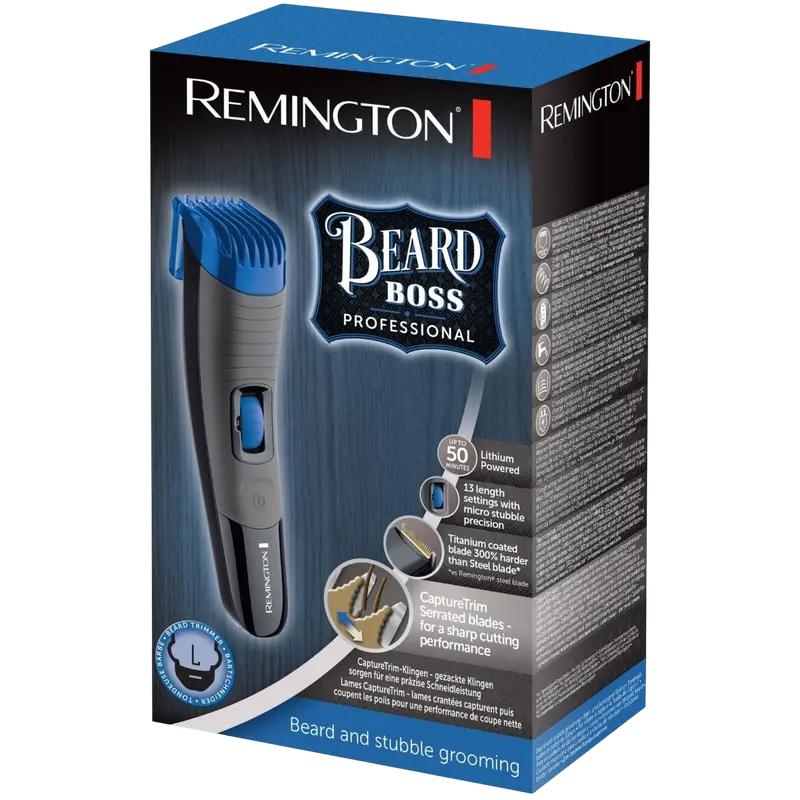 Мужской Триммер Remington Beard Boss Professional Черный | Синий