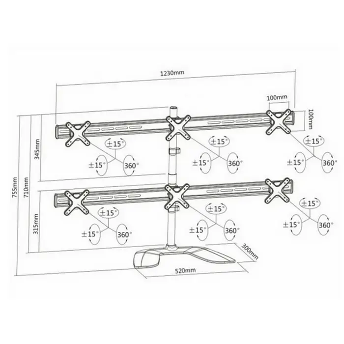 Настольный кронштейн для монитора Reflecta PLANO DeskStand 23-1010 S Серебристый