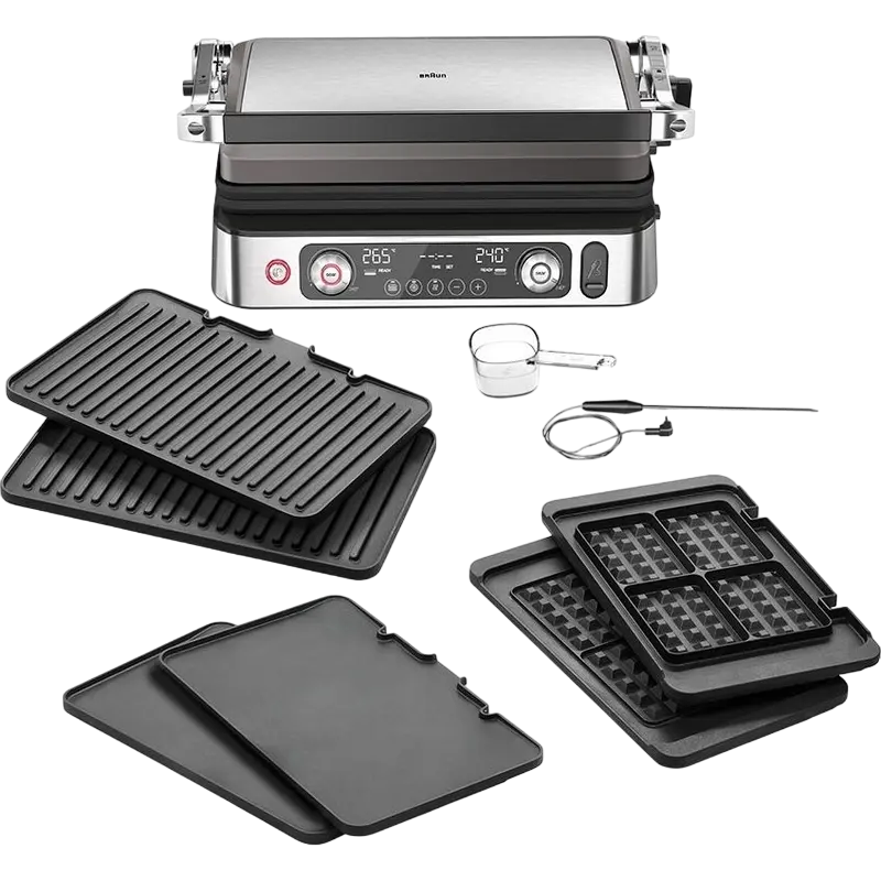 Электрический Гриль Braun MultiGrill 9 Pro Титан | Нержавеющая сталь