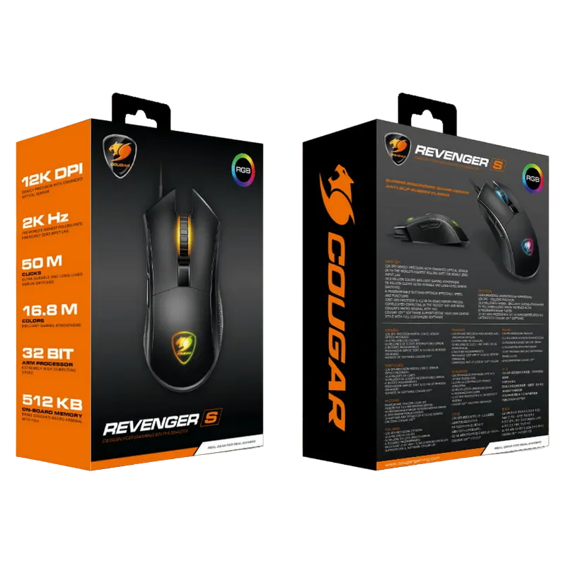 Игровая мышь Cougar Revenger S Проводное Чёрный