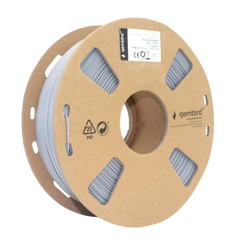 Нить для 3D-принтера Gembird 3DP-PLA+1.75-02-GR Серый