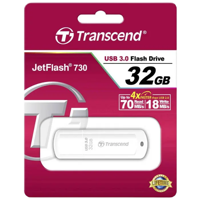 USB Flash накопитель Transcend JetFlash 730 32ГБ Белый
