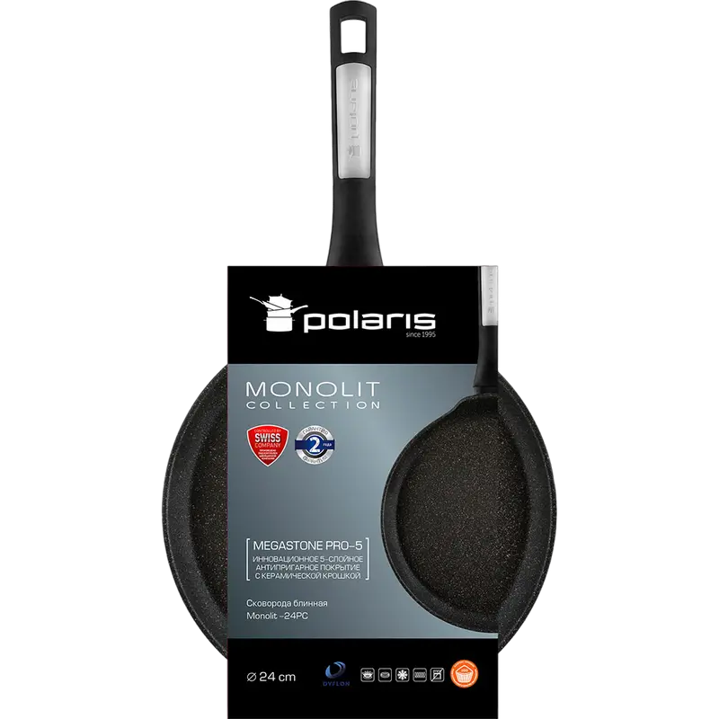 Блинная сковорода Polaris Monolit-24PC Monolit Чёрный