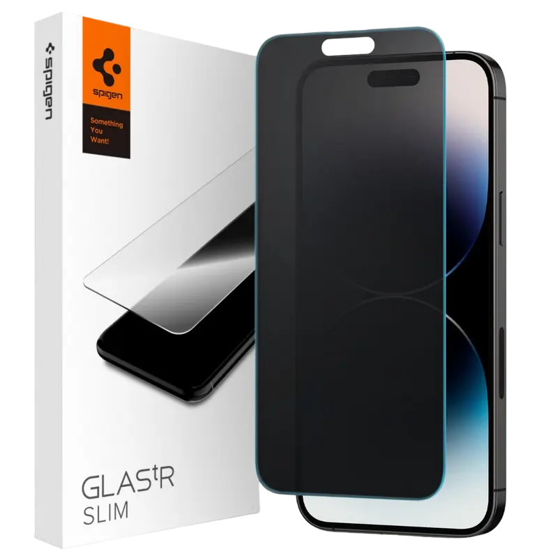 Защитное стекло Spigen Apple iPhone 14 Pro Max Tempered Glass Slim Privacy Slim Черный