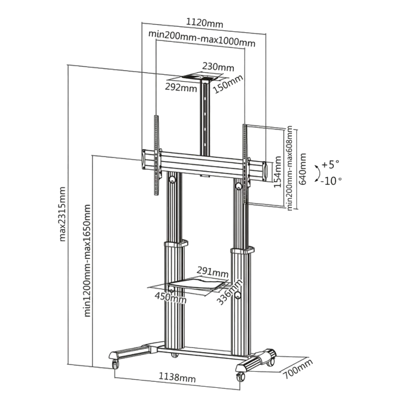 Suport pentru televizor Reflecta 100VC-Shelf Argintiu