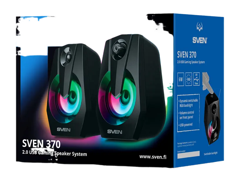 Компьютерные колонки SVEN 370 Черный