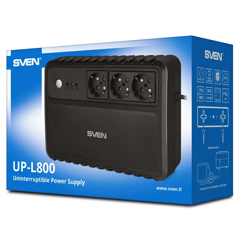 Sursă de alimentare neîntreruptibilă SVEN UP-L800 Negru