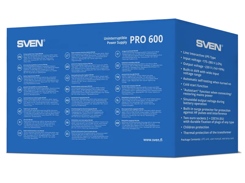 Источник бесперебойного питания SVEN Pro 601 Черный
