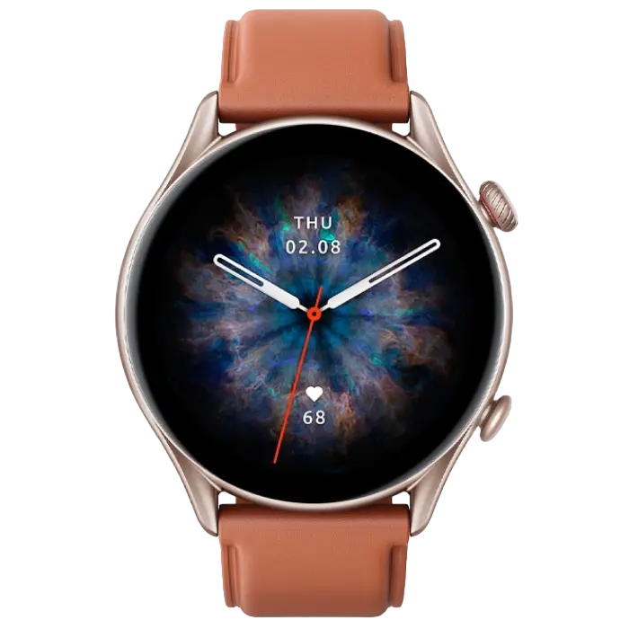 Умные часы Xiaomi GTR 3 Pro Серый алюминиевый корпус с Коричневым кожаным ремешком