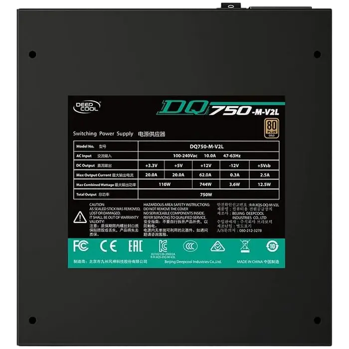 Tip Блок питания для компьютеров Deepcool DQ750-M-V2L ATX Черный