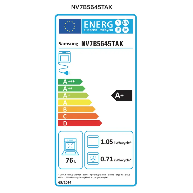 Электрический духовой шкаф Samsung NV7B5645TAK/WT Черный