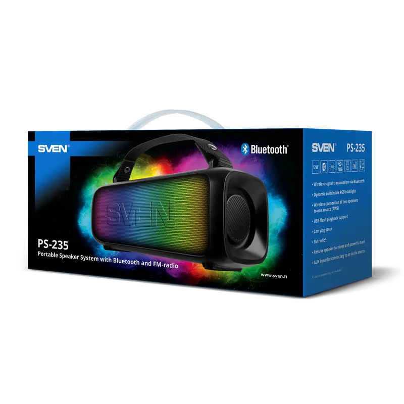 Портативная колонка SVEN PS-235 Чёрный