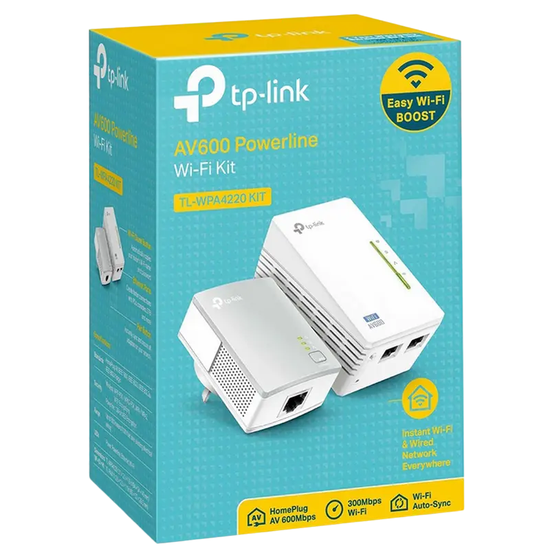 Wi-Fi + Powerline адаптер TP-LINK AV600 Белый