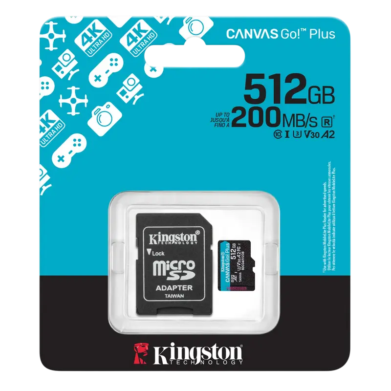 Карта памяти Kingston Canvas Go Plus Gen4 512ГБ