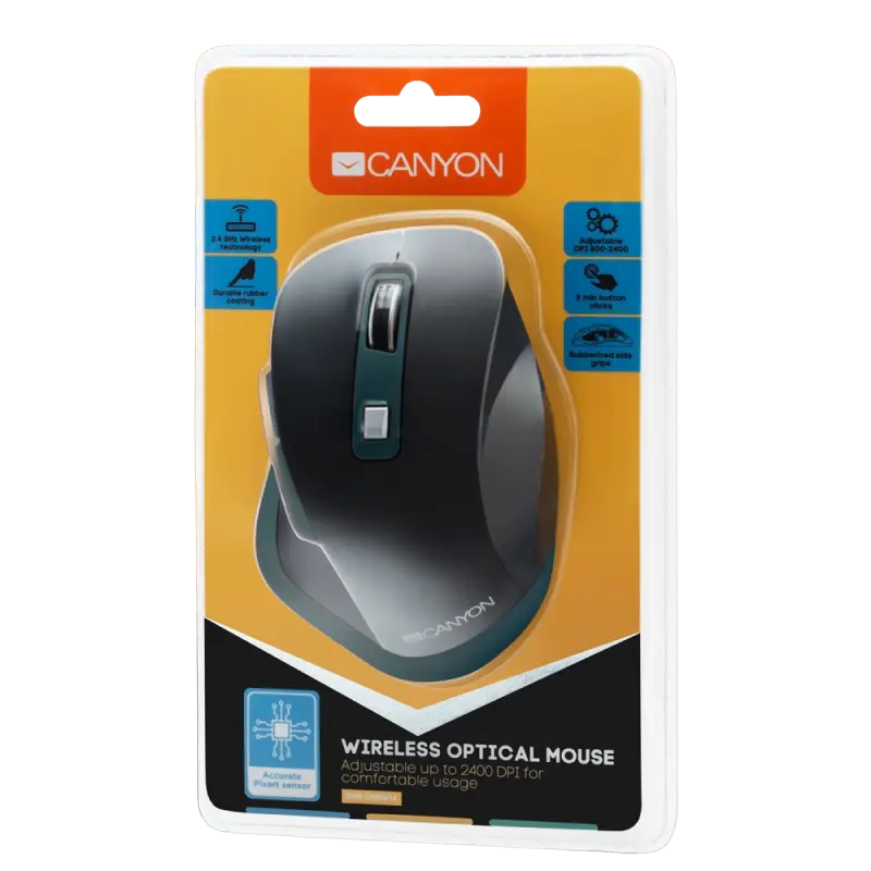 Mouse Wireless Canyon MW-14 Fără fir Negru/Albastru