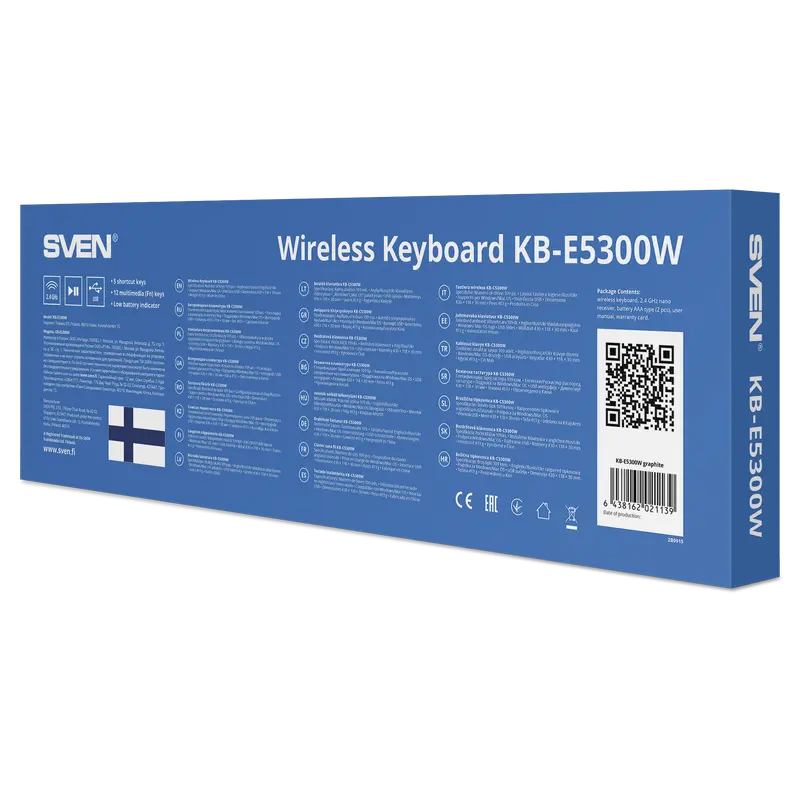 Клавиатура SVEN E5300W Мембрана Черный