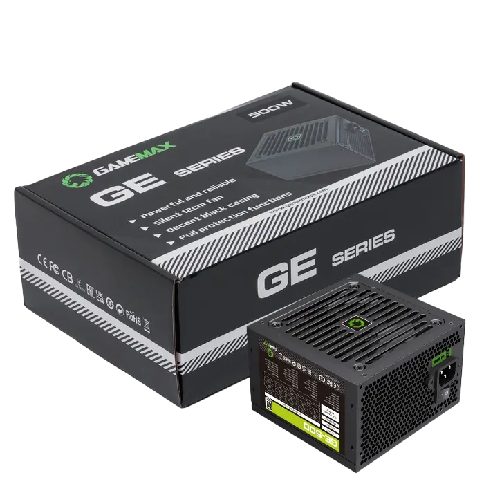 Tip Блок питания для компьютеров Gamemax GE-500 ATX Черный