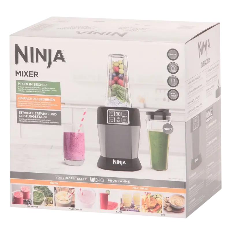 Стационарный блендер Ninja Auto-iQ BN495EU Чёрный | Серебристый