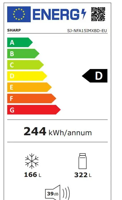Холодильник Sharp SJ-NFA15IMXBD-EU Чёрный