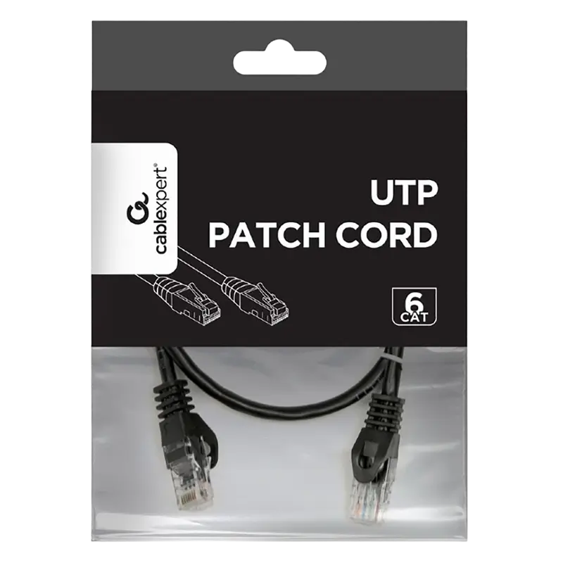 Патч-корд Cablexpert PP6U-0.5M/BK Черный