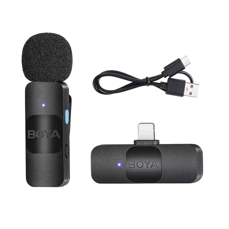 Портативный записывающий микрофон Boya BY-V1 Беспроводной Черный