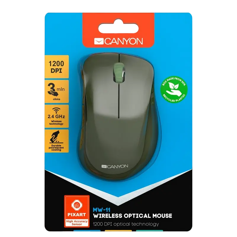 Mouse Wireless Canyon MW-11 Fără fir Verde