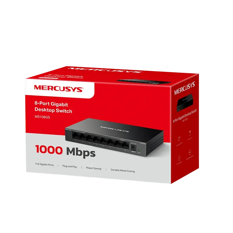Сетевой коммутатор MERCUSYS MS108GS Черный