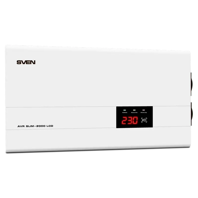 Стабилизатор напряжения SVEN SLIM AVR-2000 LCD Белый