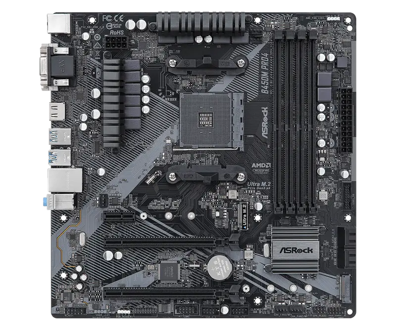 Материнская плата ASRock B450M PRO4 R2.0 AM4 Micro-ATX