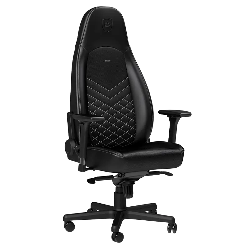 Scaun Gaming Noblechairs Icon PU Piele Negru/Alb