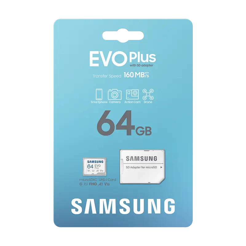 Карта памяти Samsung EVO Plus MicroSD 64ГБ