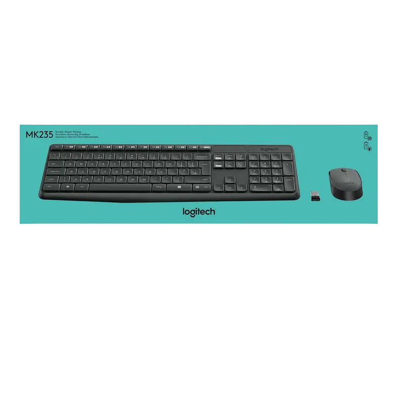 Клавиатура и мышь Logitech MK235 Мембрана Серый