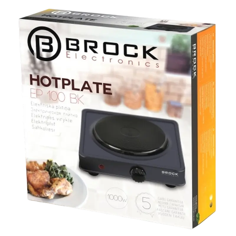 Электрическая настольная плита BROCK EP100BK Черный