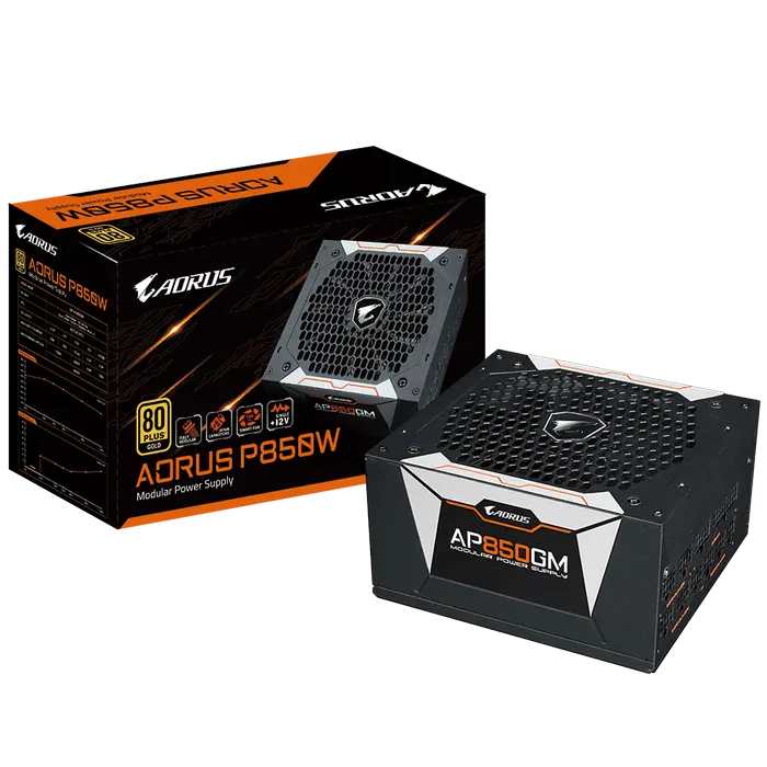 Tip Блок питания для компьютеров Gigabyte AORUS P850W 80+ GOLD M ATX Черный