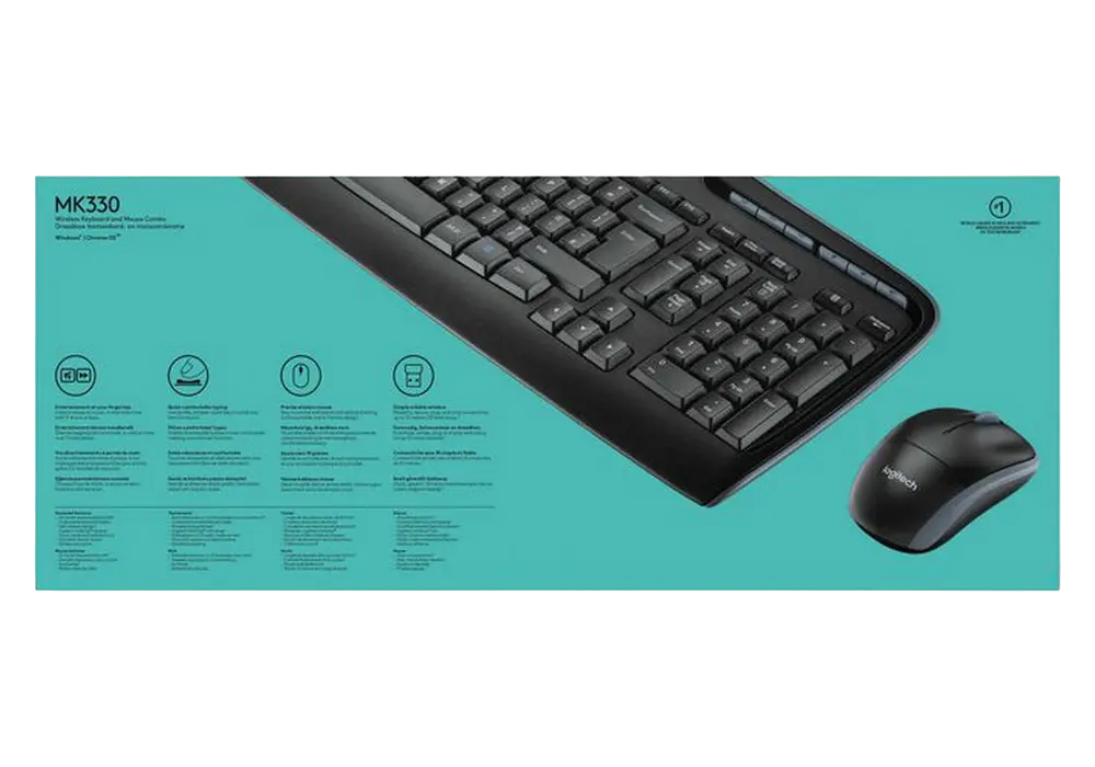 Клавиатура и мышь Logitech MK330 Мембрана Черный