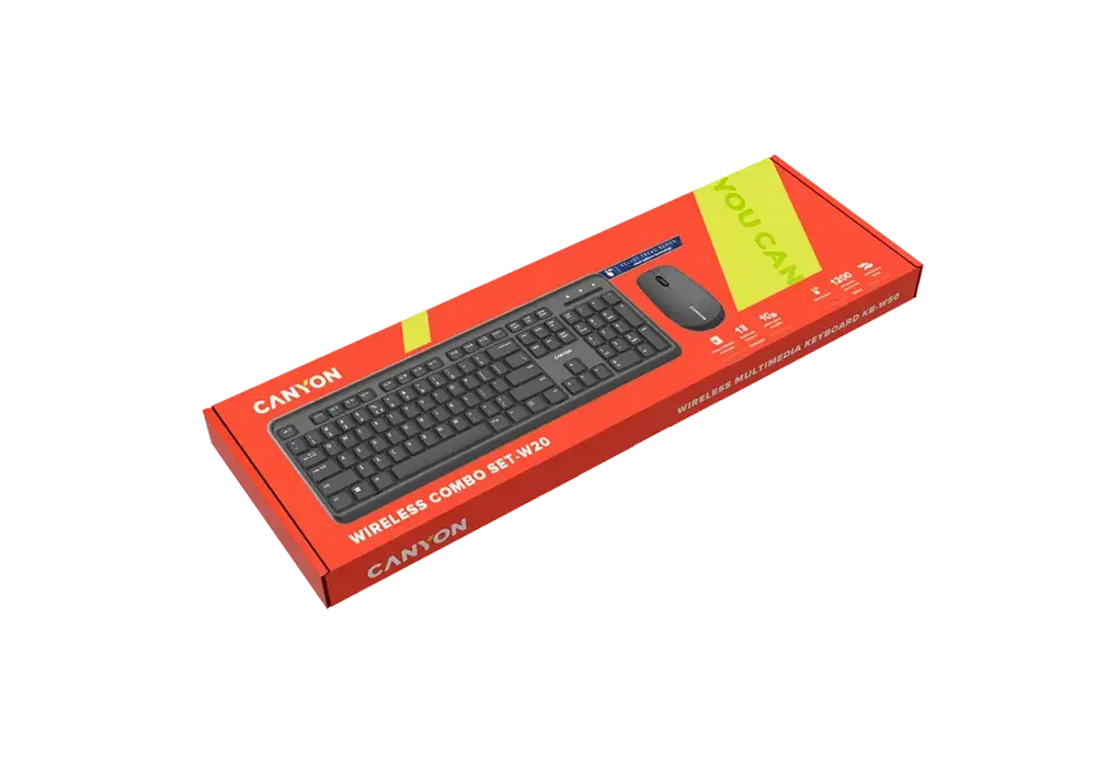 Клавиатура и мышь Canyon W20 Мембрана Черный