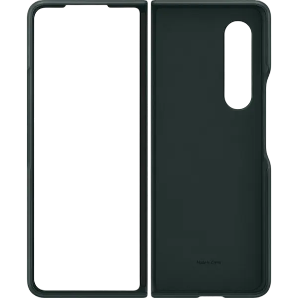 Husă tip carte Samsung Galaxy Z Fold 3 Leather Cover Husă din piele Verde