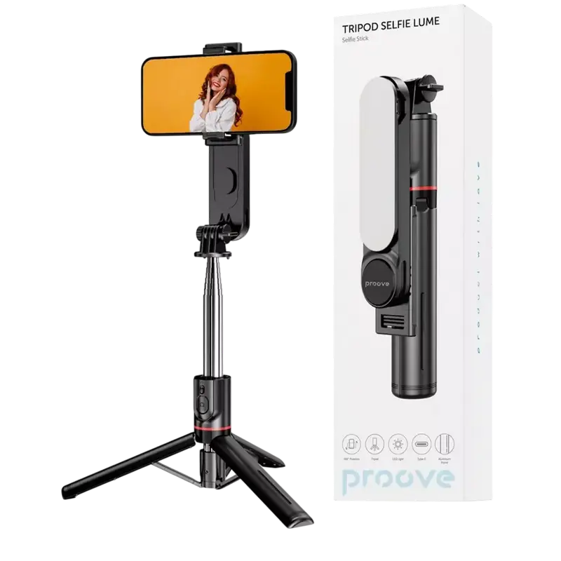 Монопод для селфи Proove Selfie Lume Черный