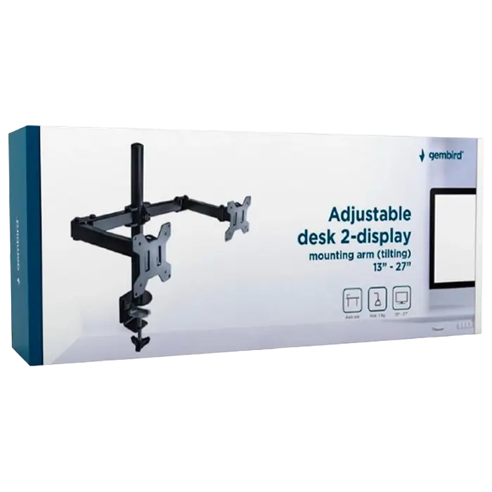 Настольный кронштейн для монитора Gembird MA-DF2-01 Черный