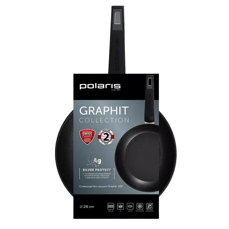 Сковорода Polaris Graphit-28F Graphit Графитовый